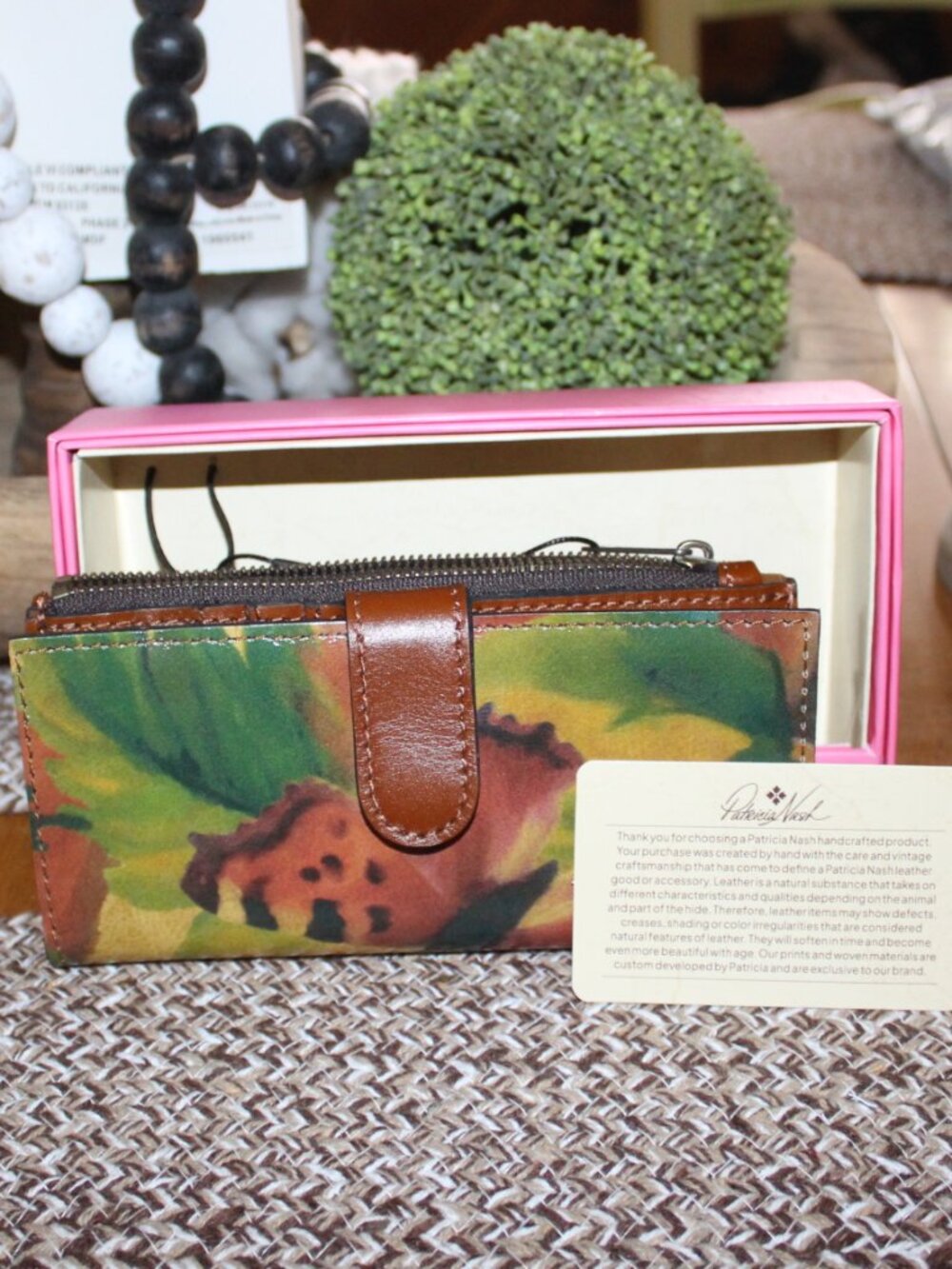 NWT Patrcia Nash Watercolor Butterfly Bifold wallet Pretty!